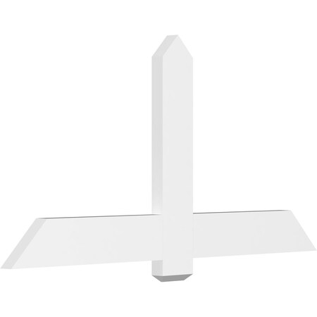 Ekena Millwork Eugene Architectural Grade PVC Gable Bracket, 60"W x 30"H x 2"D x 6"F, 12/12 Pitch GBP060X30X0206EUG00